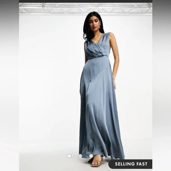 asos bridesmaid dress blue Royal Blue Bridesmaid Dresses Asos Hope Charming V Neck Long Chiffon B main image 0